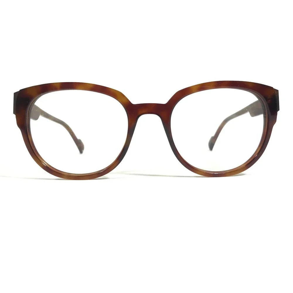Caroline Abram Eyeglasses Frames FRANCINE 756 Brown Tortoise Cat Eye 48-19-140